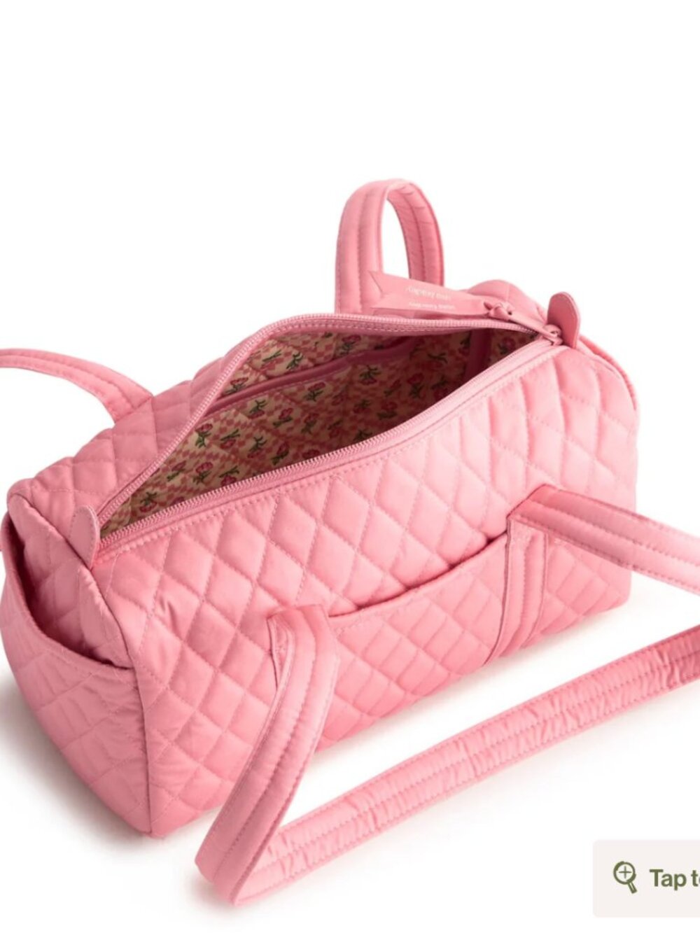 Vera Bradley Pink Quilted Handbag with Floral Interior NWT - Picture 2 of 10